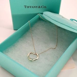 Tiffany & Co. Sterling Silver Open Heart 16" Necklace Peretti design -Excellent-